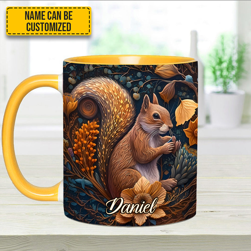 Personalized Squirrel Accent Mug Autumn Squirrel Cute Gift For Daughter - Image 2