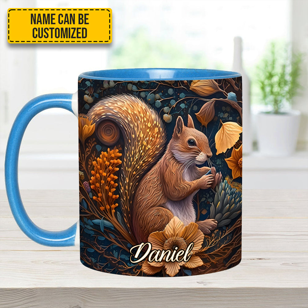 Personalized Squirrel Accent Mug Autumn Squirrel Cute Gift For Daughter - Image 5