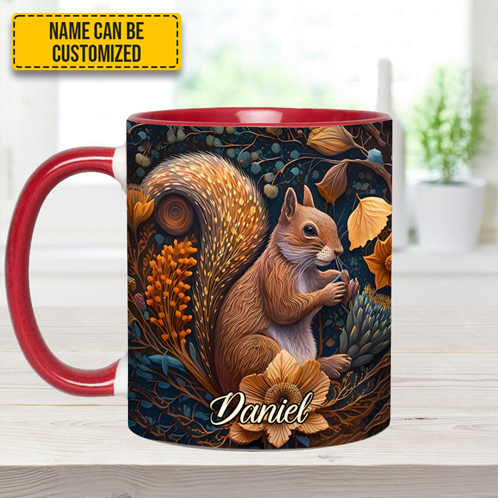 Personalized Squirrel Accent Mug Autumn Squirrel Cute Gift For Daughter - Image 7