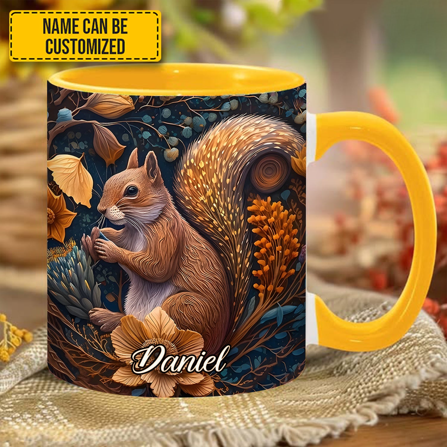 Personalized Squirrel Accent Mug Autumn Squirrel Cute Gift For Daughter - Image 13