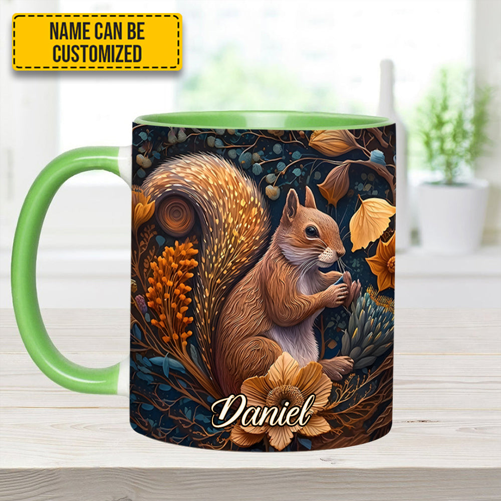 Personalized Squirrel Accent Mug Autumn Squirrel Cute Gift For Daughter - Image 4