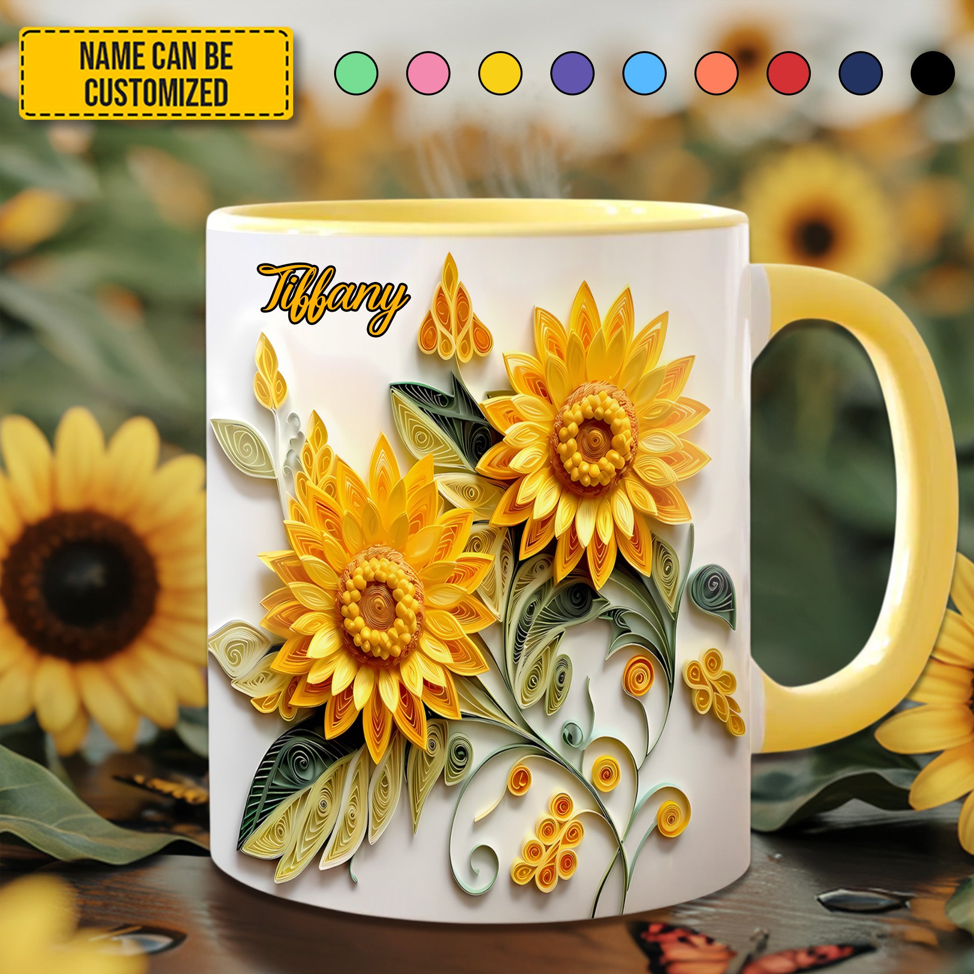Personalized Sunflower Accent Mug Sunflower Gifts For Women - Image 2