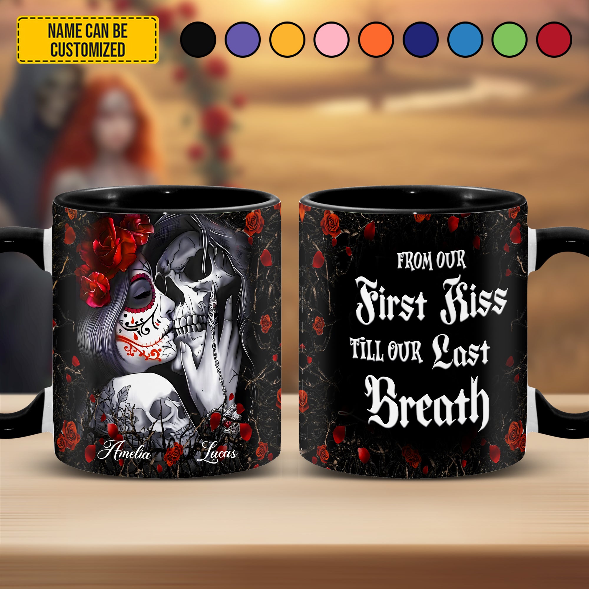 Personalized Tatoo Couple Accent Mug From Our First Kiss Unique Gift For Couple - Image 3