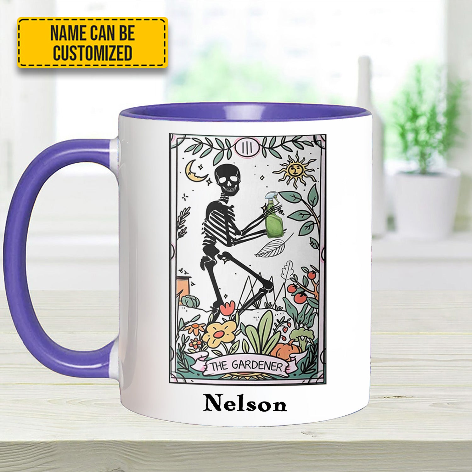Personalized The Gardener Skeleton Tarot Accent Mug Unique Gift For Dad - Image 14