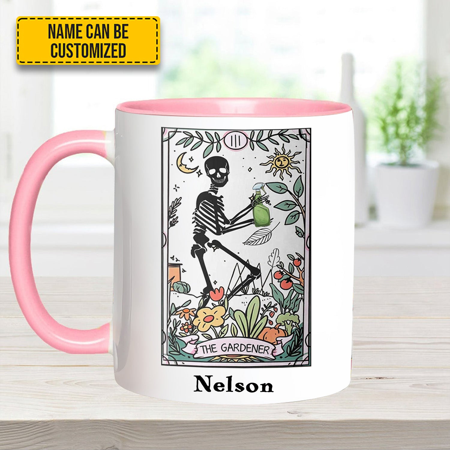 Personalized The Gardener Skeleton Tarot Accent Mug Unique Gift For Dad - Image 12