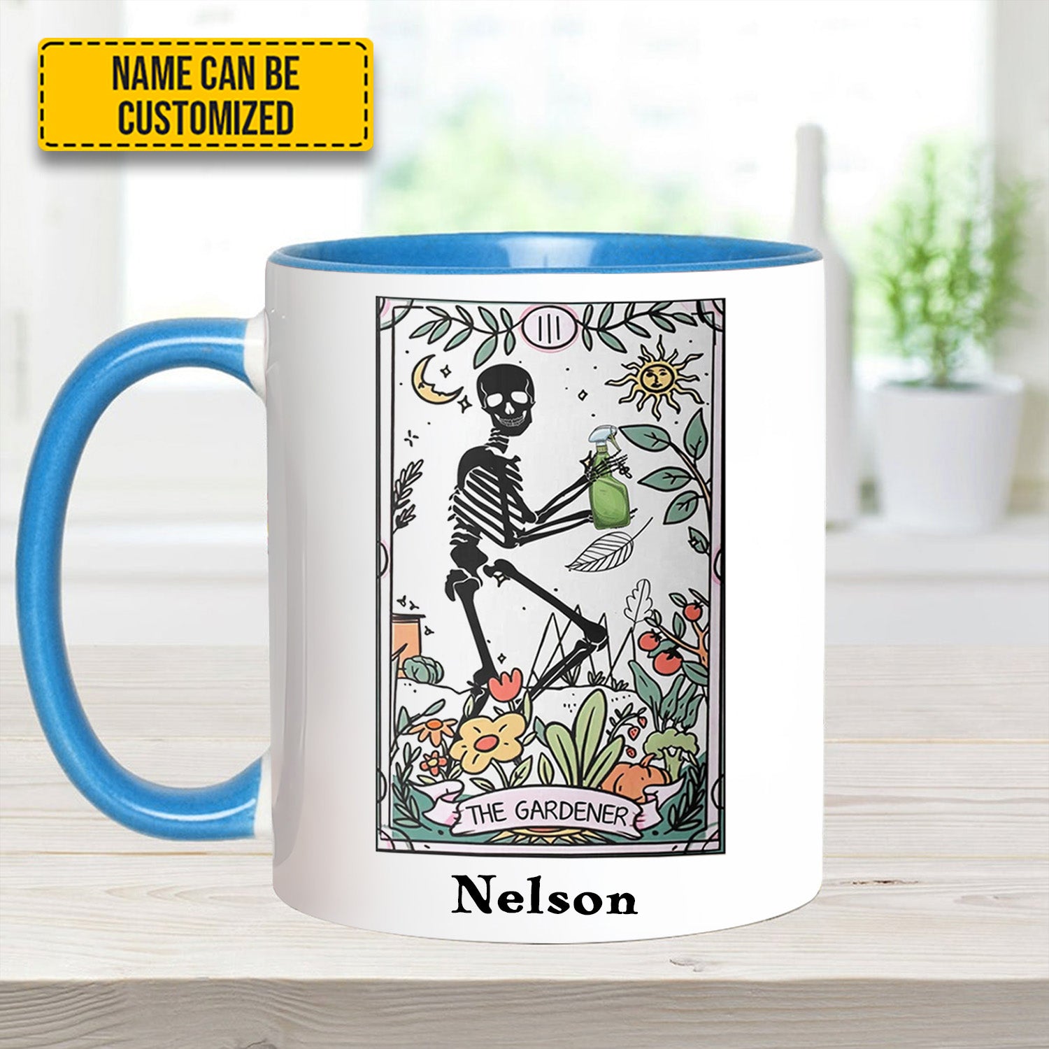 Personalized The Gardener Skeleton Tarot Accent Mug Unique Gift For Dad - Image 9