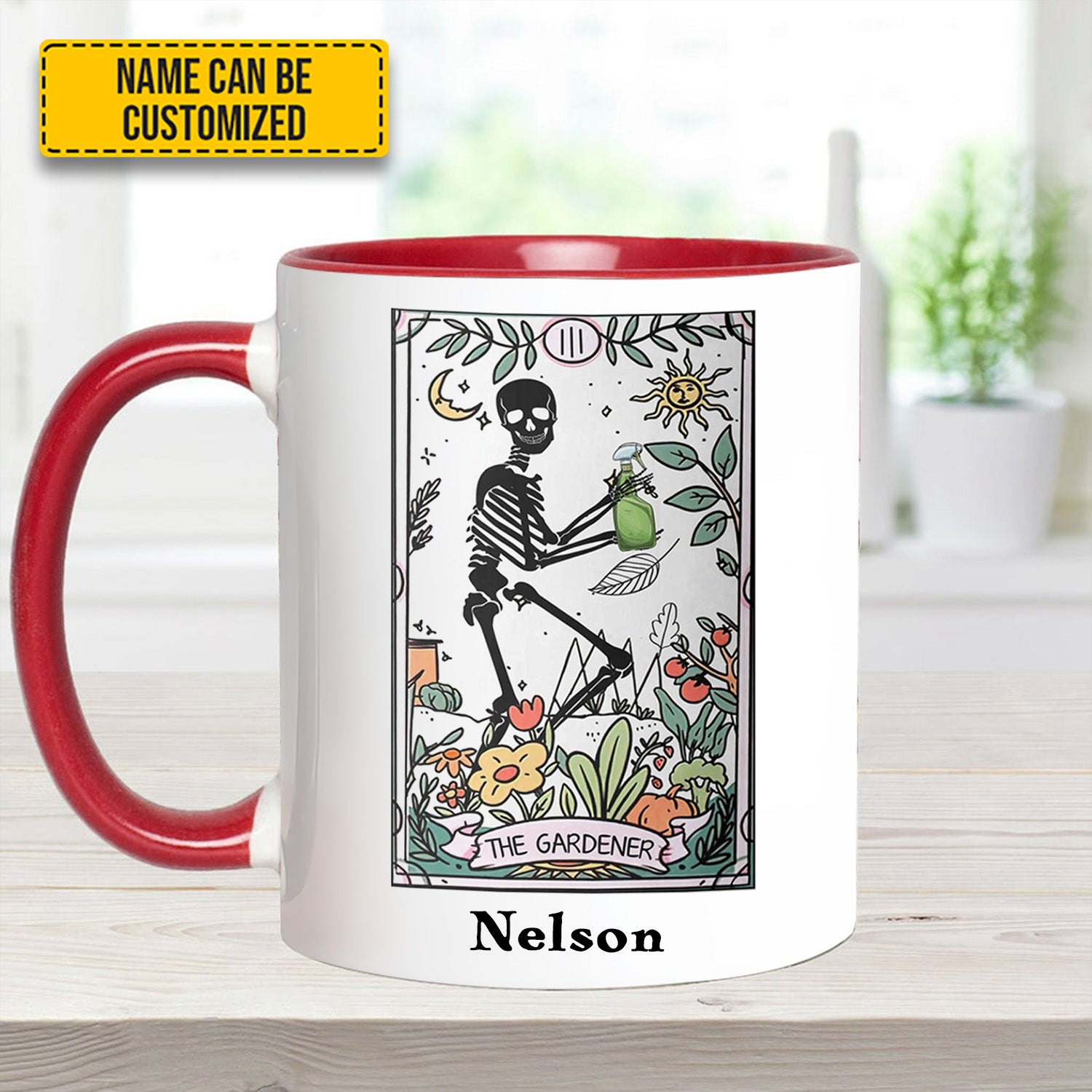 Personalized The Gardener Skeleton Tarot Accent Mug Unique Gift For Dad - Image 7