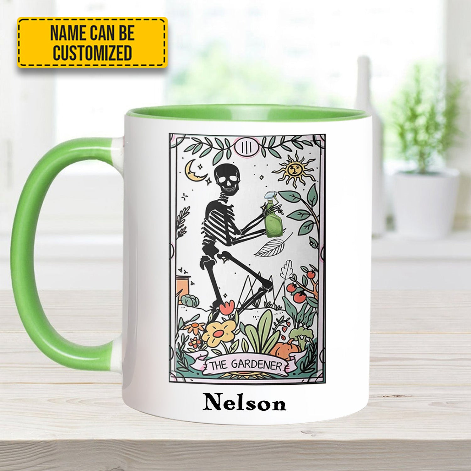 Personalized The Gardener Skeleton Tarot Accent Mug Unique Gift For Dad - Image 8