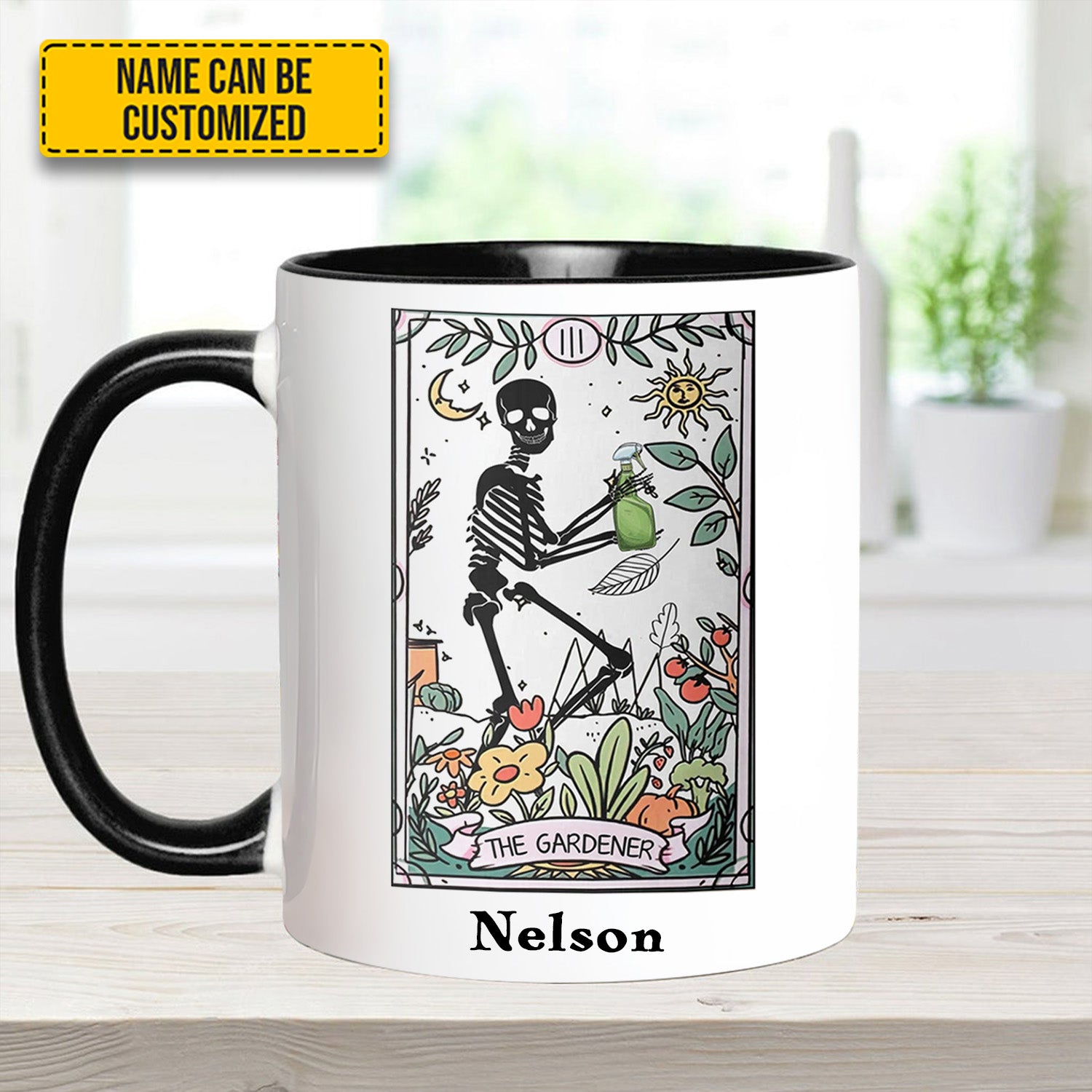 Personalized The Gardener Skeleton Tarot Accent Mug Unique Gift For Dad - Image 4