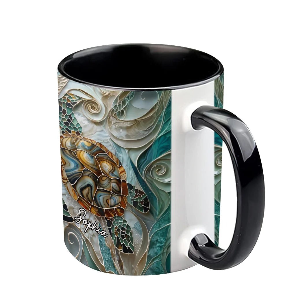 Personalized Turtle Accent Mug Love Turtles Gift Ideas For Sea Turtle Lovers - Image 6