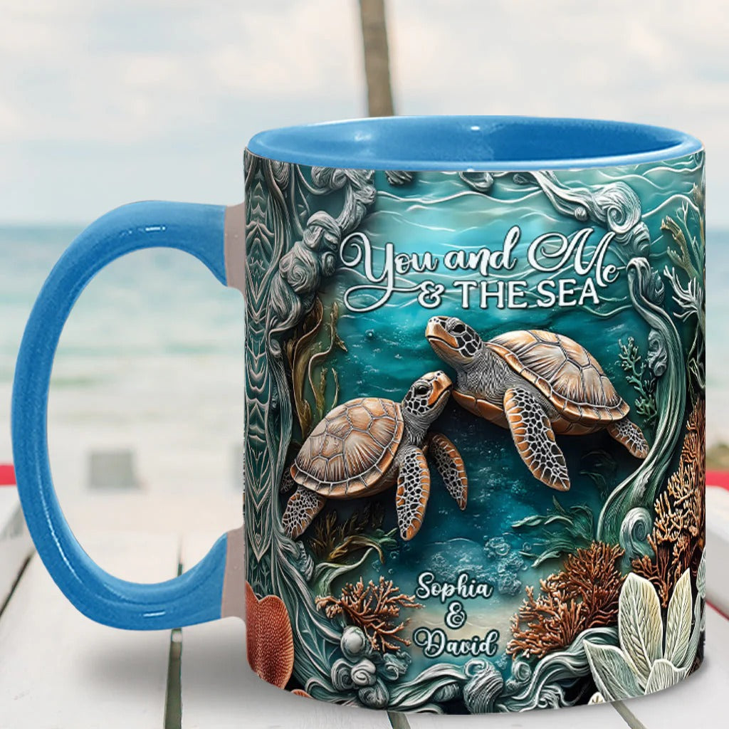 Personalized Turtle Accent Mug You And Me And The Sea Sea Turtle Gift For Grandma