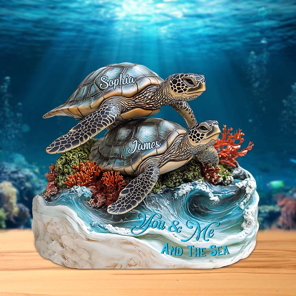 Personalized Turtle Custom Shaped Acrylic Plaque You And Me And The Sea Wedding Presents For Couples