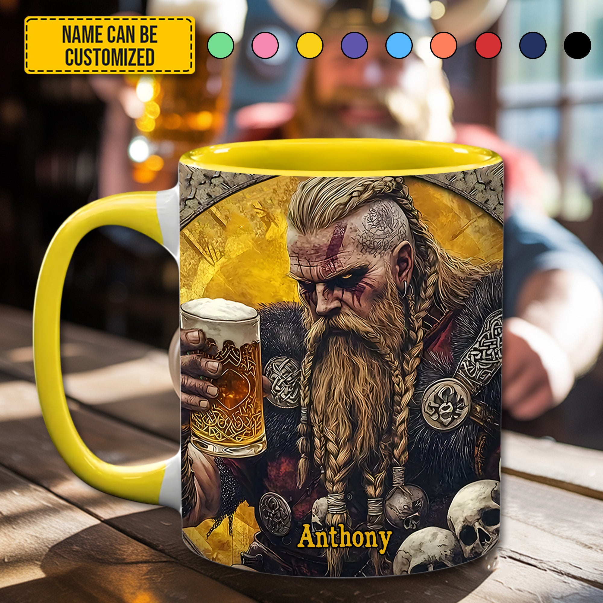 Personalized Viking Beer Accent Mug SkÃ¥l Warrior Birthday Gifts For Flower Lovers