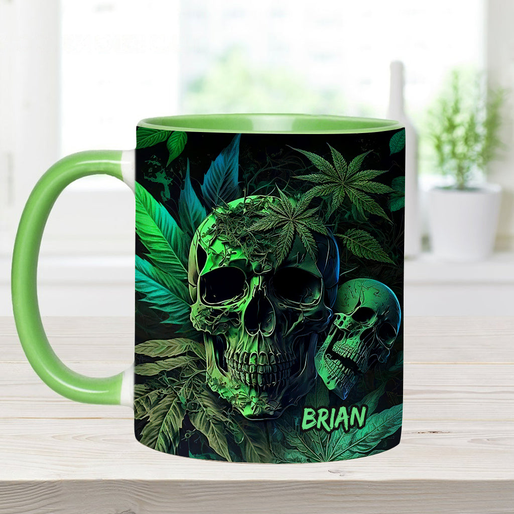 Personalized Weed Accent Mug Cannabis Skull Gift For Skull Lovers - Image 7