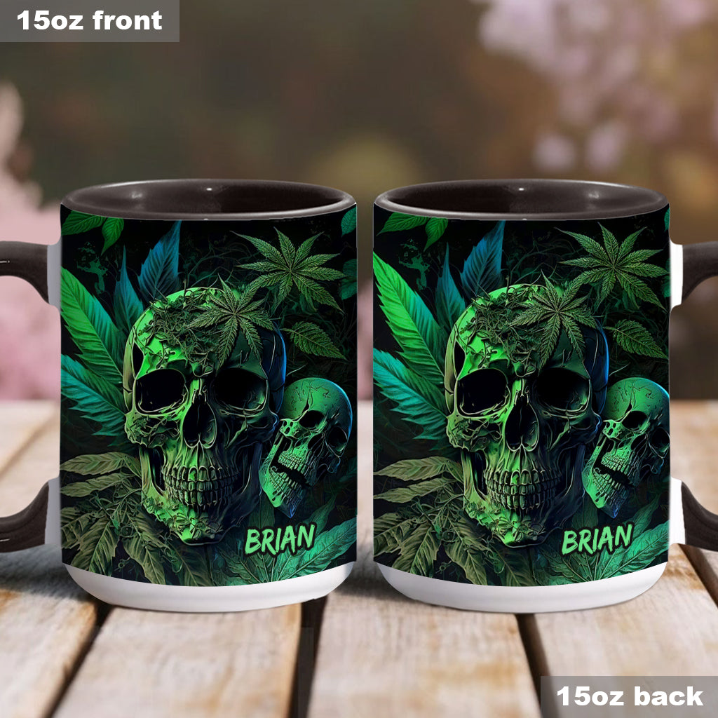 Personalized Weed Accent Mug Cannabis Skull Gift For Skull Lovers - Image 3