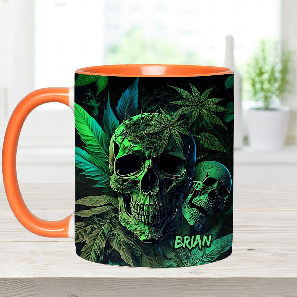 Personalized Weed Accent Mug Cannabis Skull Gift For Skull Lovers - Image 10