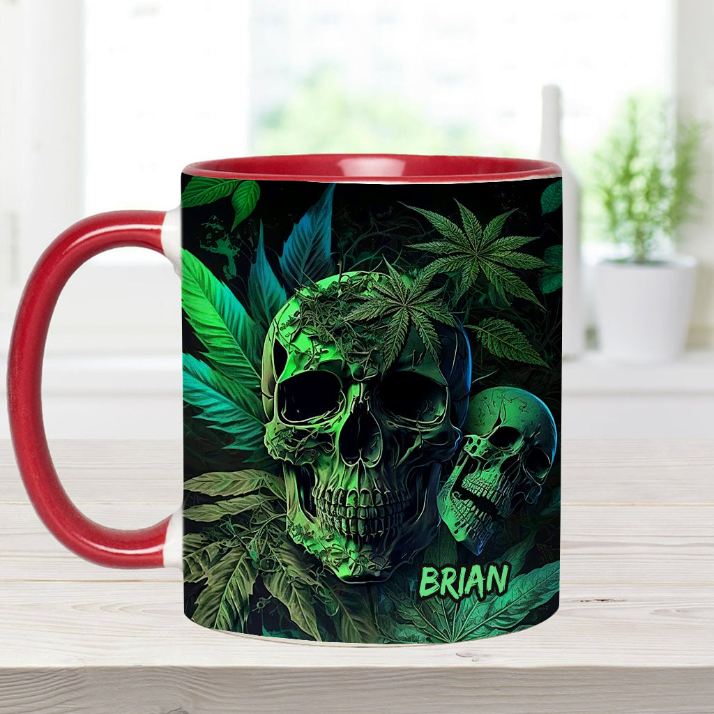 Personalized Weed Accent Mug Cannabis Skull Gift For Skull Lovers - Image 6