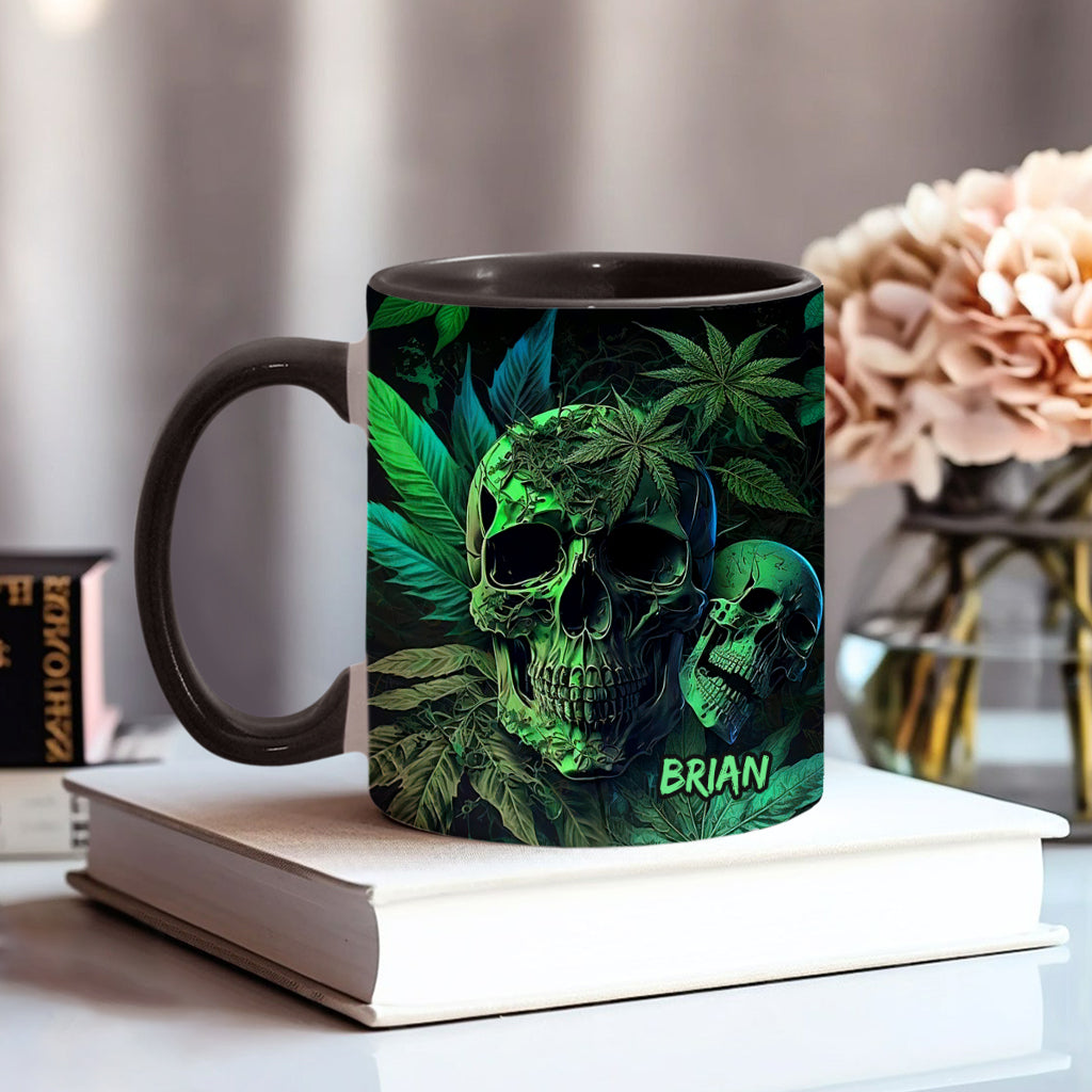 Personalized Weed Accent Mug Cannabis Skull Gift For Skull Lovers