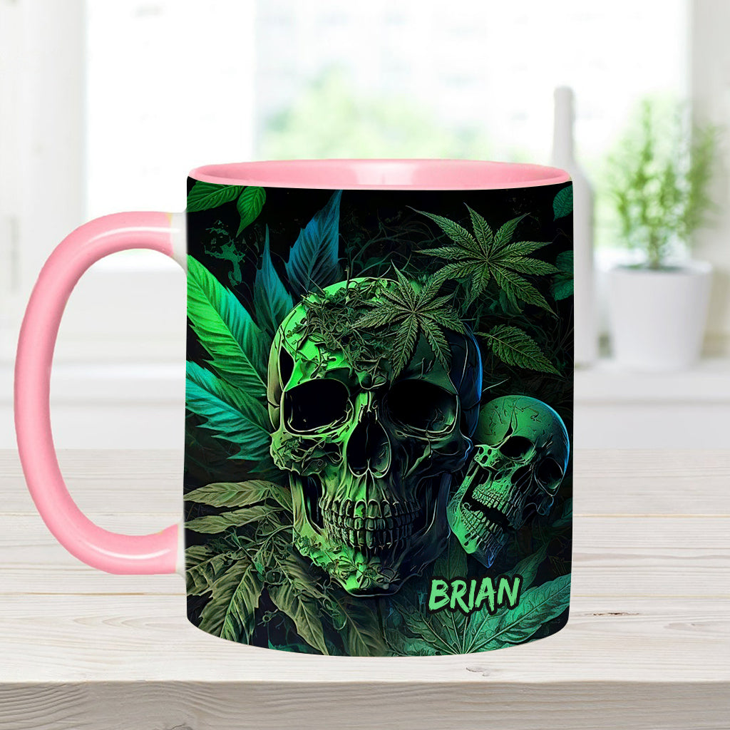 Personalized Weed Accent Mug Cannabis Skull Gift For Skull Lovers - Image 11