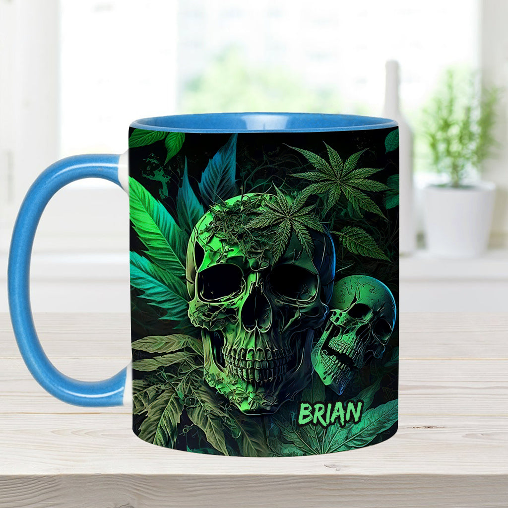 Personalized Weed Accent Mug Cannabis Skull Gift For Skull Lovers - Image 8