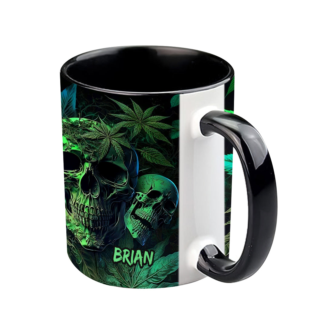 Personalized Weed Accent Mug Cannabis Skull Gift For Skull Lovers - Image 4