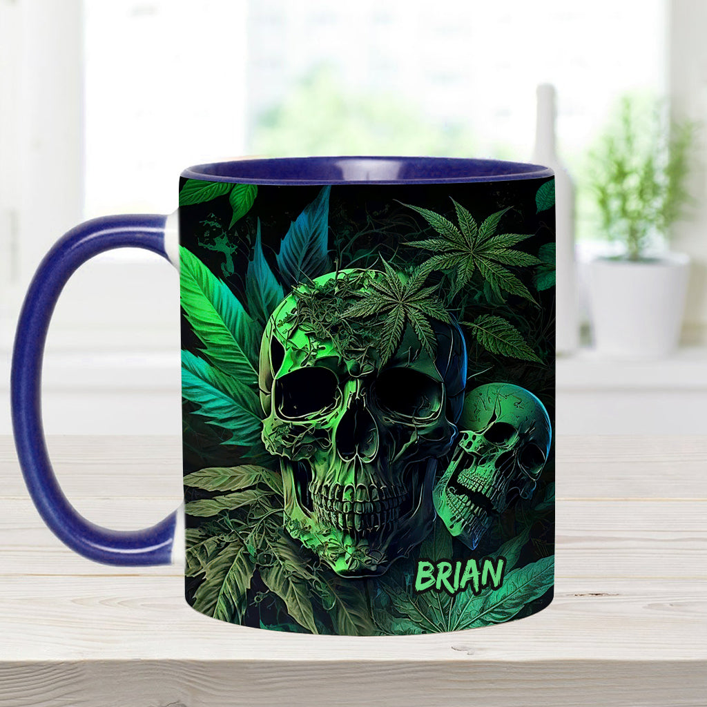 Personalized Weed Accent Mug Cannabis Skull Gift For Skull Lovers - Image 9