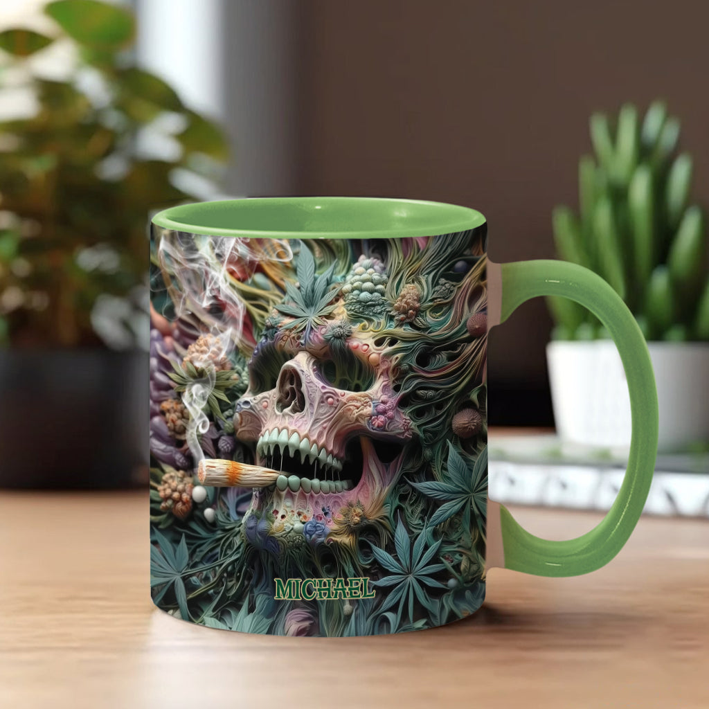 Personalized Weed Accent Mug Dope Skull Gift For Skull Fans - Image 2
