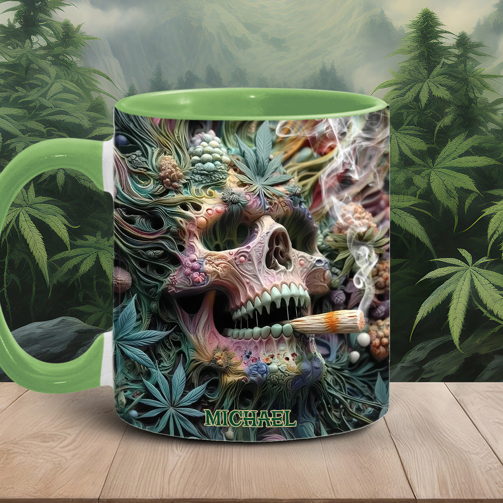 Personalized Weed Accent Mug Dope Skull Gift For Skull Fans
