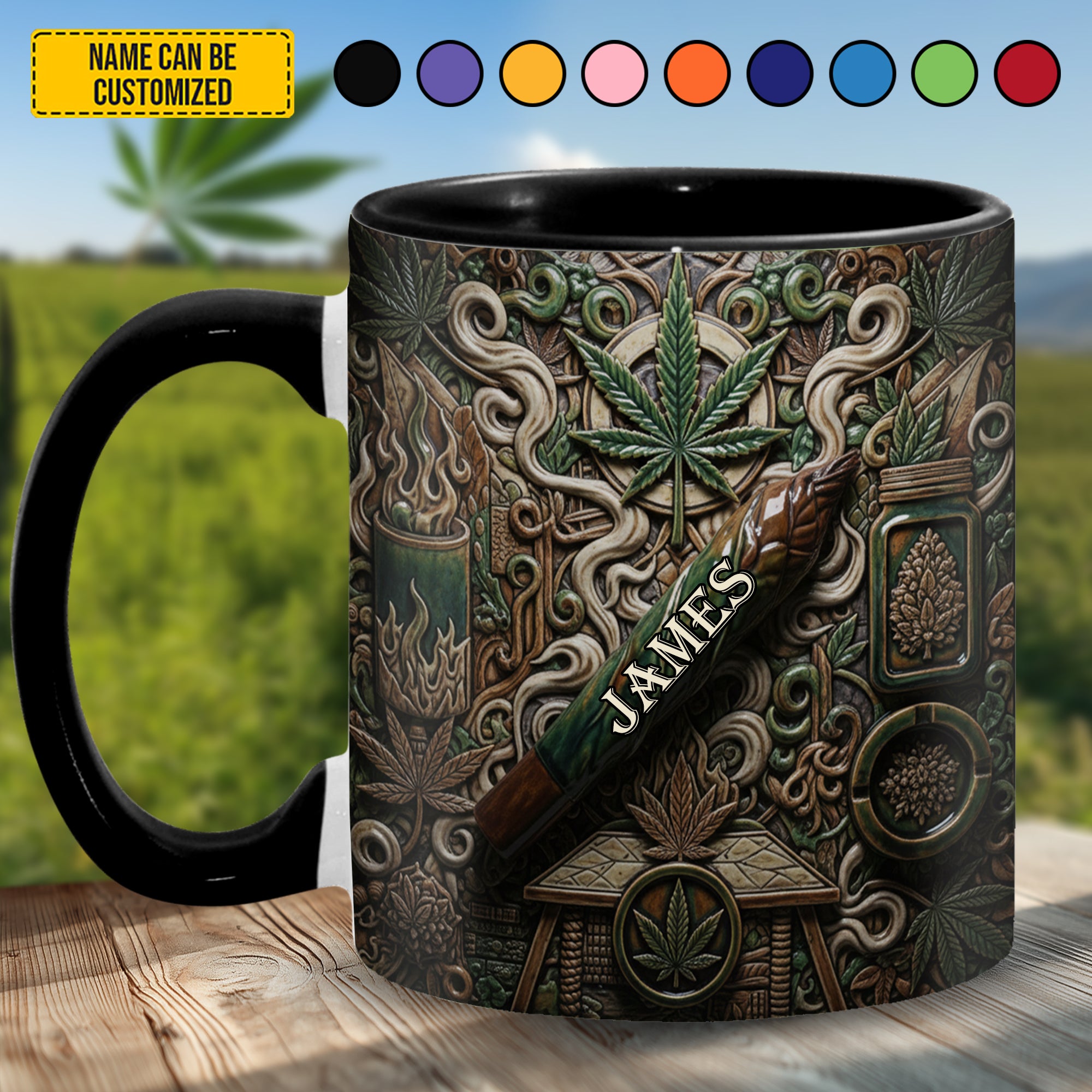 Personalized Weed Accent Mug Evergreen Calm Great Gift For Best Friends