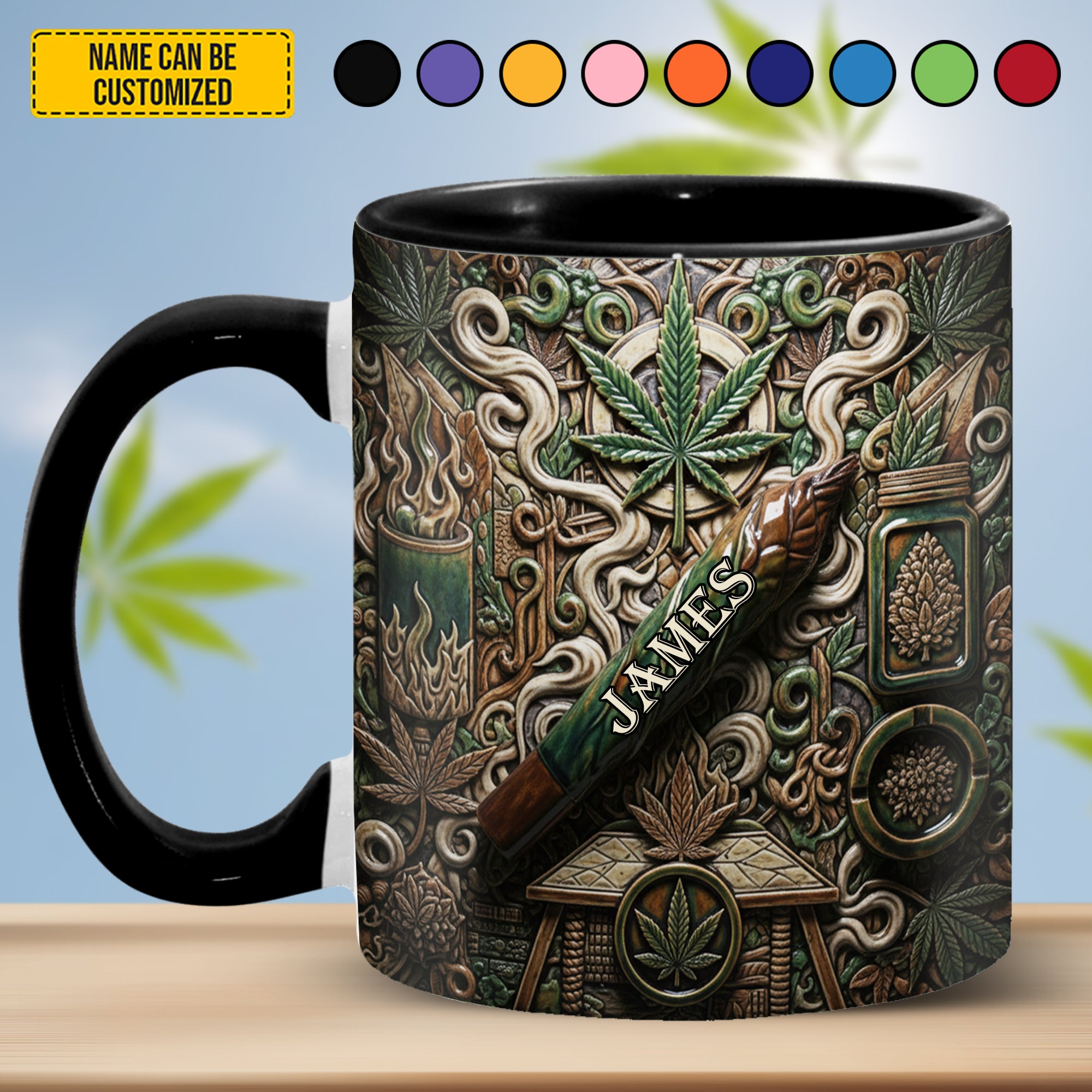 Personalized Weed Accent Mug Evergreen Calm Great Gift For Best Friends - Image 4