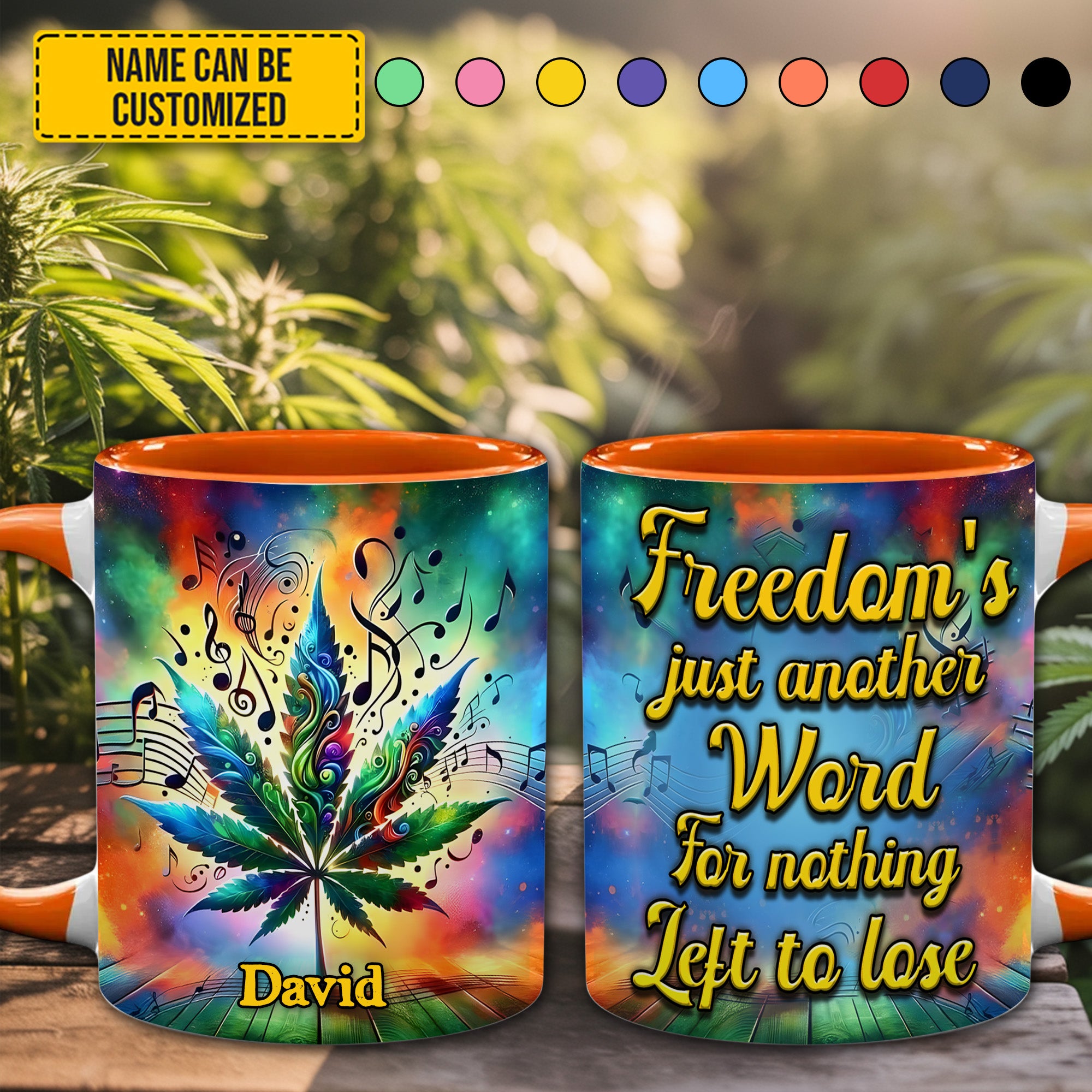 Personalized Weed Accent Mug Freedom's Just Another Word Birthday Gift For Him Her - Image 4