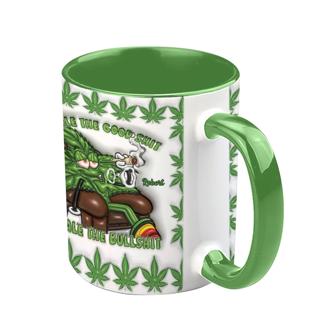 Personalized Weed Accent Mug Inhale the Good Sh't Exhale the Bullsh't Gift Ideas For Her - Image 5