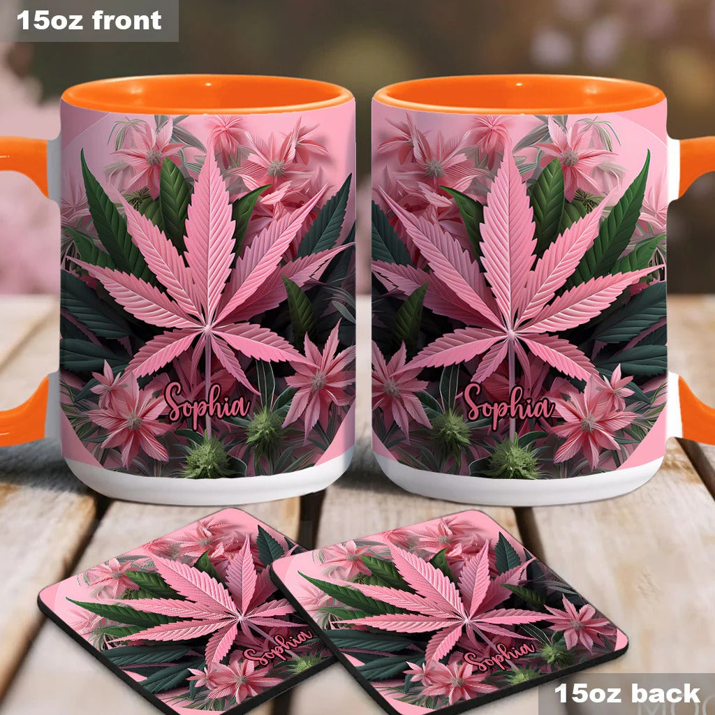 Personalized Weed Accent Mug Pink Stoner Chick Funny Stoner Chick Gift - Image 6