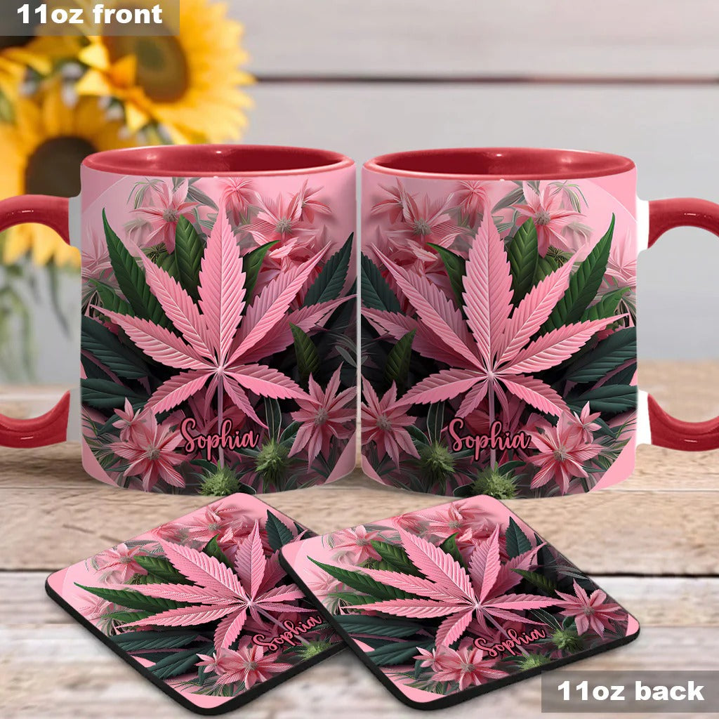 Personalized Weed Accent Mug Pink Stoner Chick Funny Stoner Chick Gift - Image 5