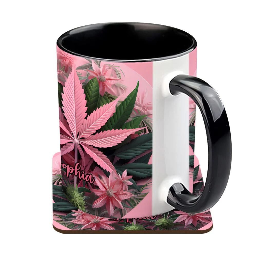 Personalized Weed Accent Mug Pink Stoner Chick Funny Stoner Chick Gift - Image 4