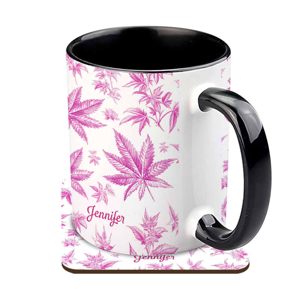 Personalized Weed Accent Mug Pink Toil Marijuana Pattern Unique Gift For Mother - Image 5
