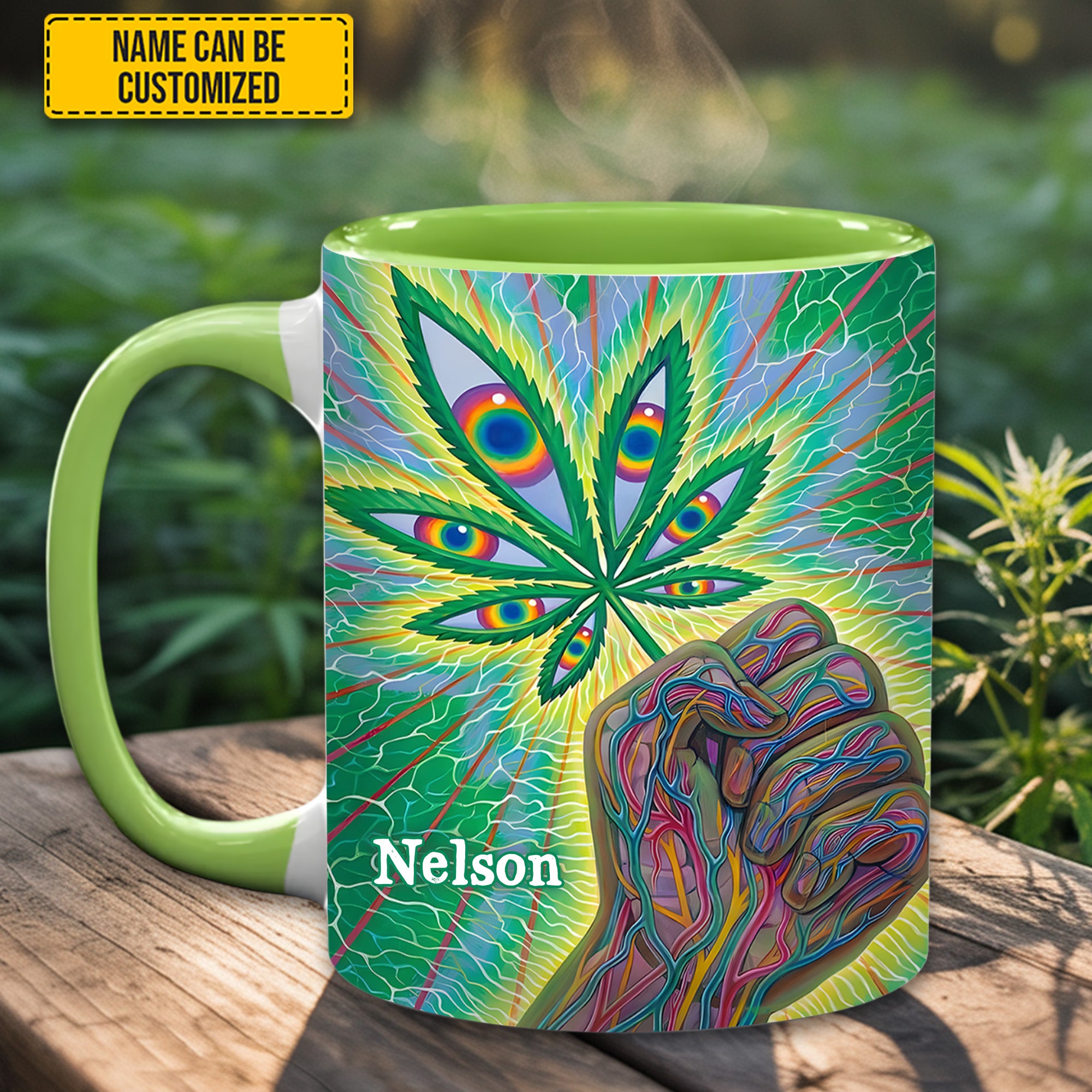 Personalized Weed Accent Mug Psychedelic Power Unique Gift Ideas For Dad
