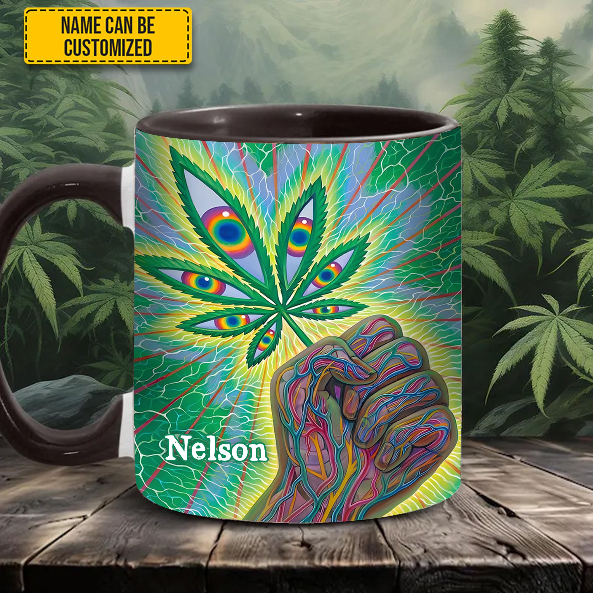 Personalized Weed Accent Mug Psychedelic Power Unique Gift Ideas For Dad - Image 2