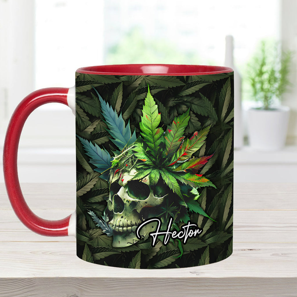 Personalized Weed Accent Mug Skull Green Leaf Skull Christmas Gifts For Mother - Image 7