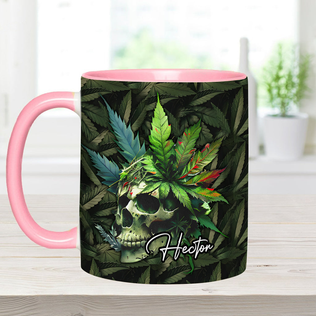 Personalized Weed Accent Mug Skull Green Leaf Skull Christmas Gifts For Mother - Image 12