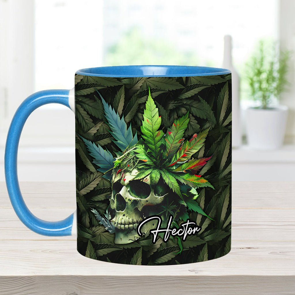 Personalized Weed Accent Mug Skull Green Leaf Skull Christmas Gifts For Mother - Image 9