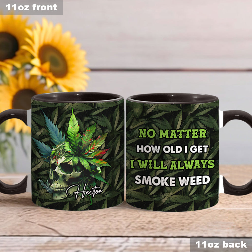 Personalized Weed Accent Mug Skull Green Leaf Skull Christmas Gifts For Mother - Image 3
