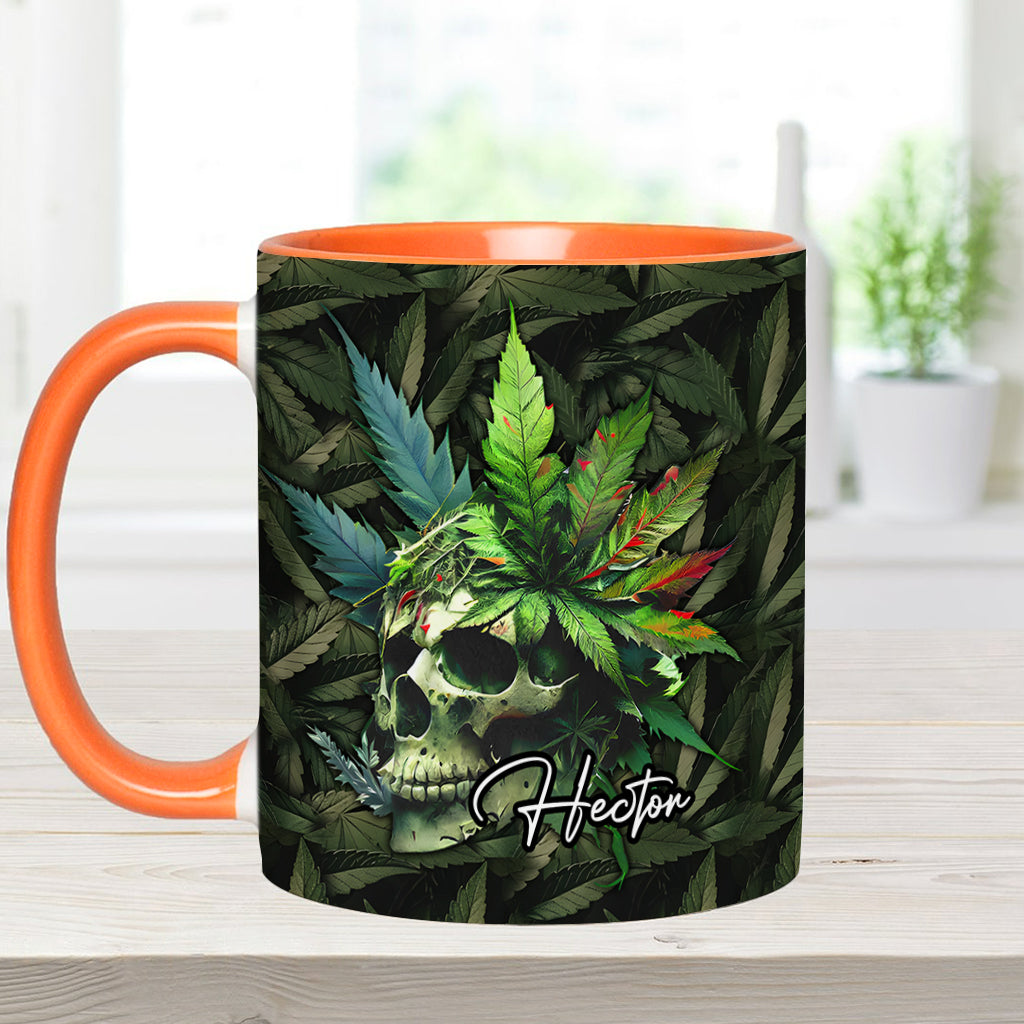 Personalized Weed Accent Mug Skull Green Leaf Skull Christmas Gifts For Mother - Image 11