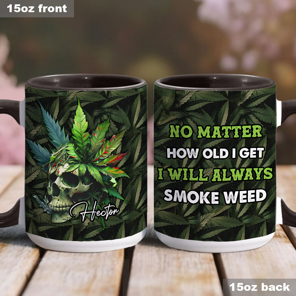 Personalized Weed Accent Mug Skull Green Leaf Skull Christmas Gifts For Mother - Image 4