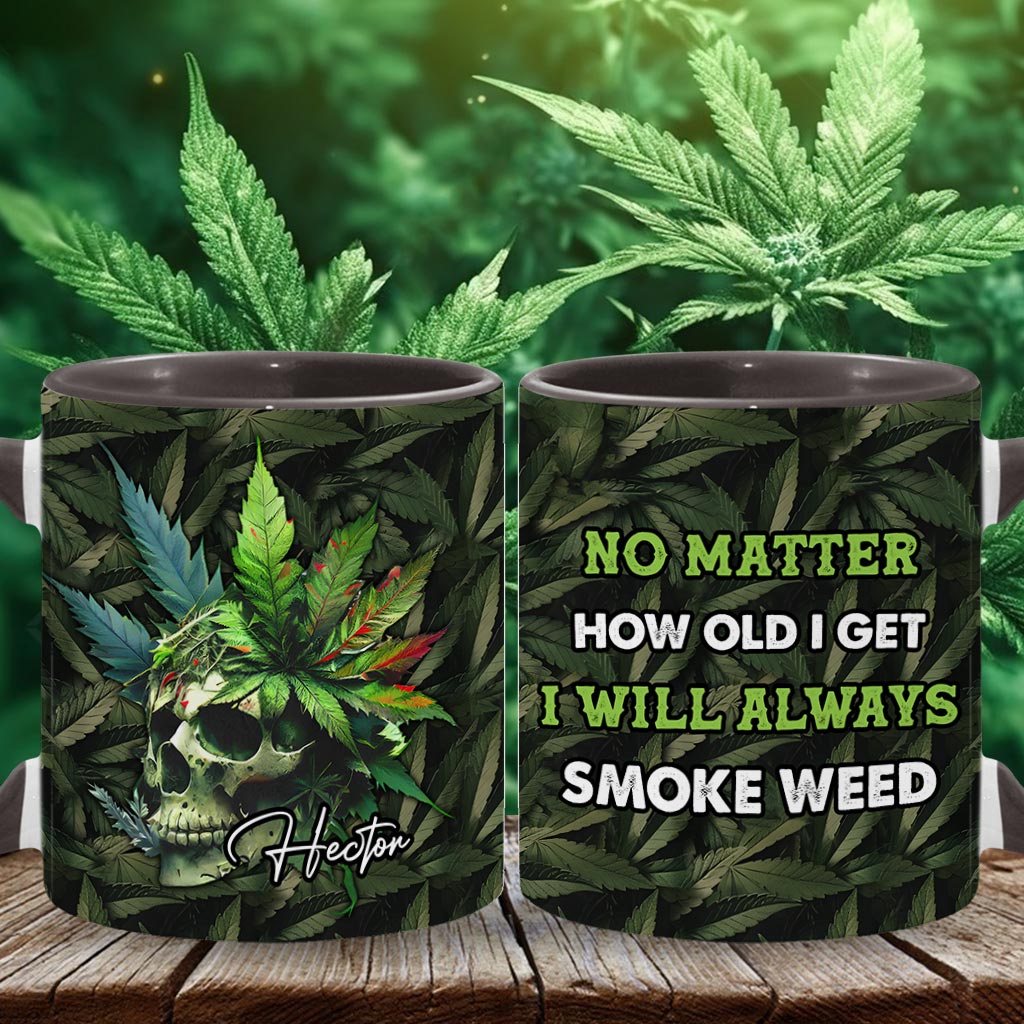 Personalized Weed Accent Mug Skull Green Leaf Skull Christmas Gifts For Mother