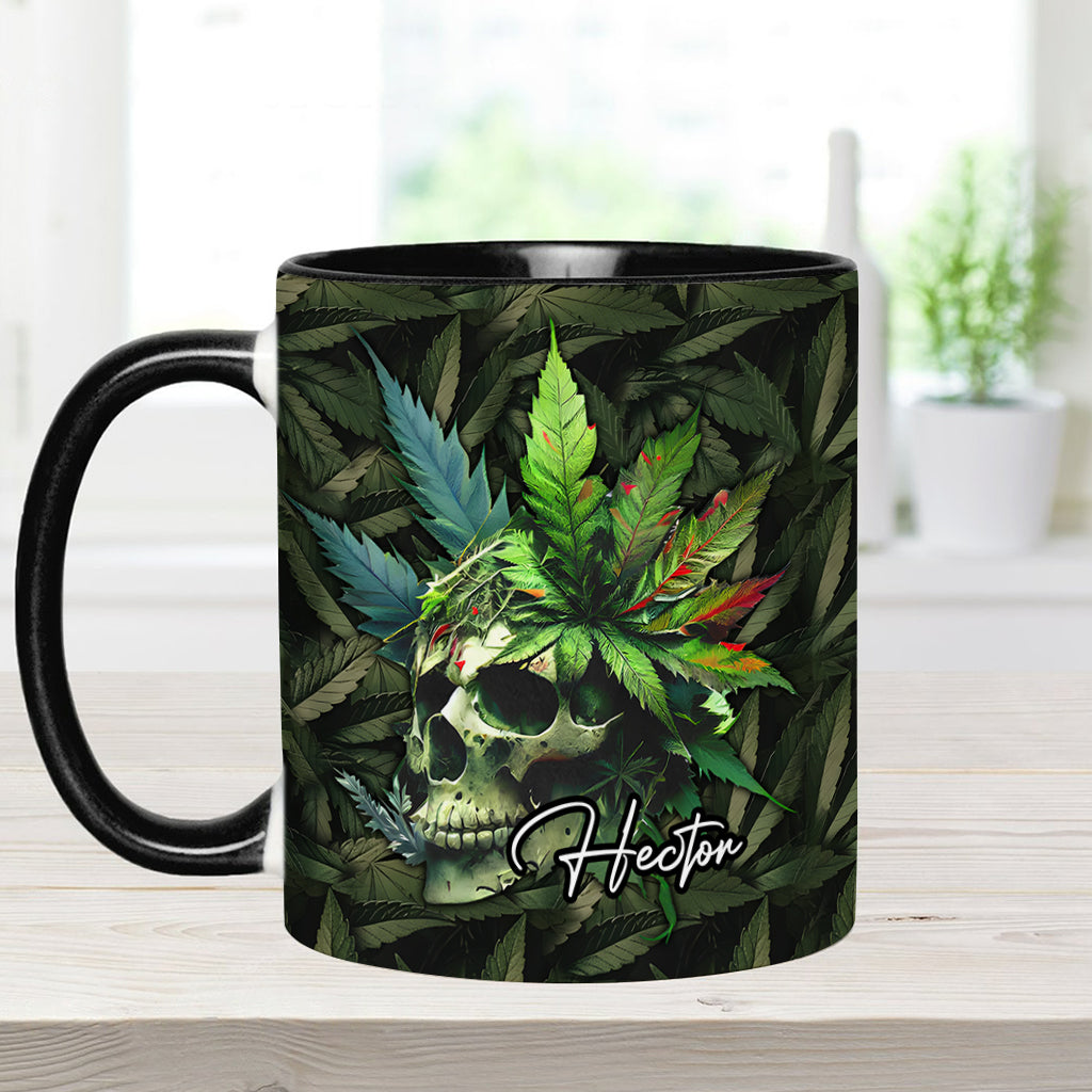 Personalized Weed Accent Mug Skull Green Leaf Skull Christmas Gifts For Mother - Image 6