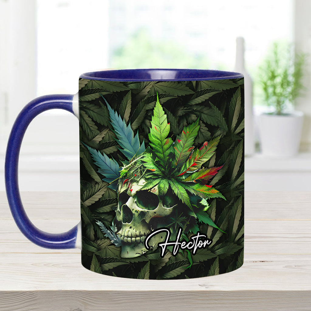 Personalized Weed Accent Mug Skull Green Leaf Skull Christmas Gifts For Mother - Image 10