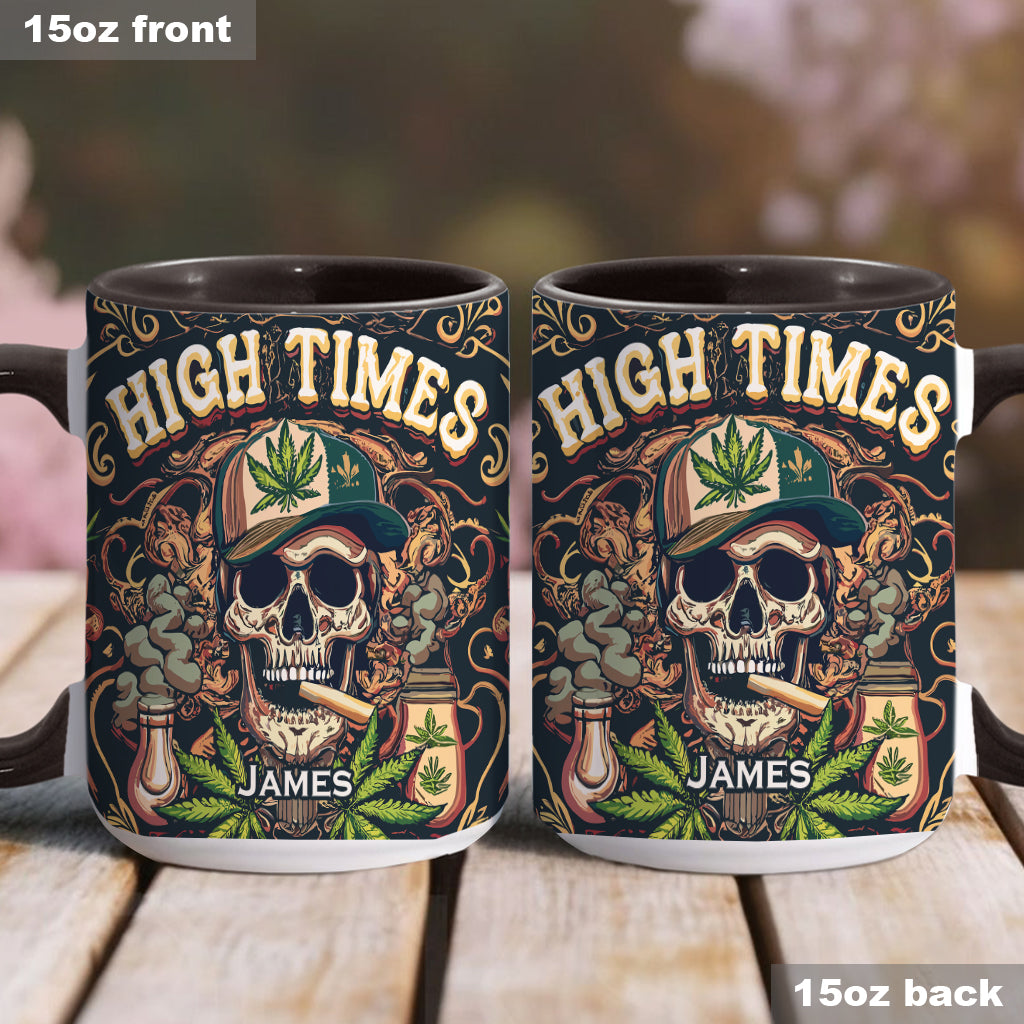 Personalized Weed Accent Mug Skull High Times 420 Skull Stuff For Guys - Image 2