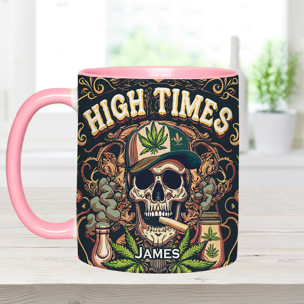 Personalized Weed Accent Mug Skull High Times 420 Skull Stuff For Guys - Image 7