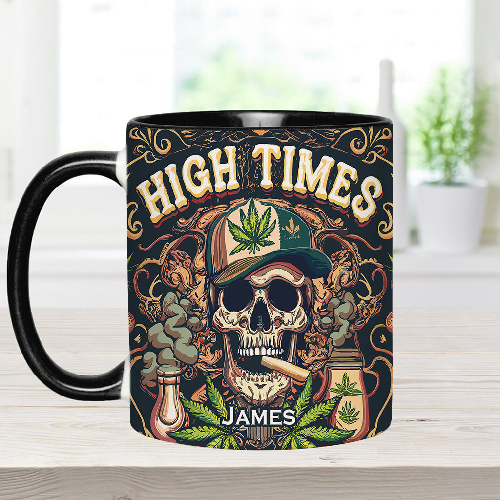 Personalized Weed Accent Mug Skull High Times 420 Skull Stuff For Guys - Image 5
